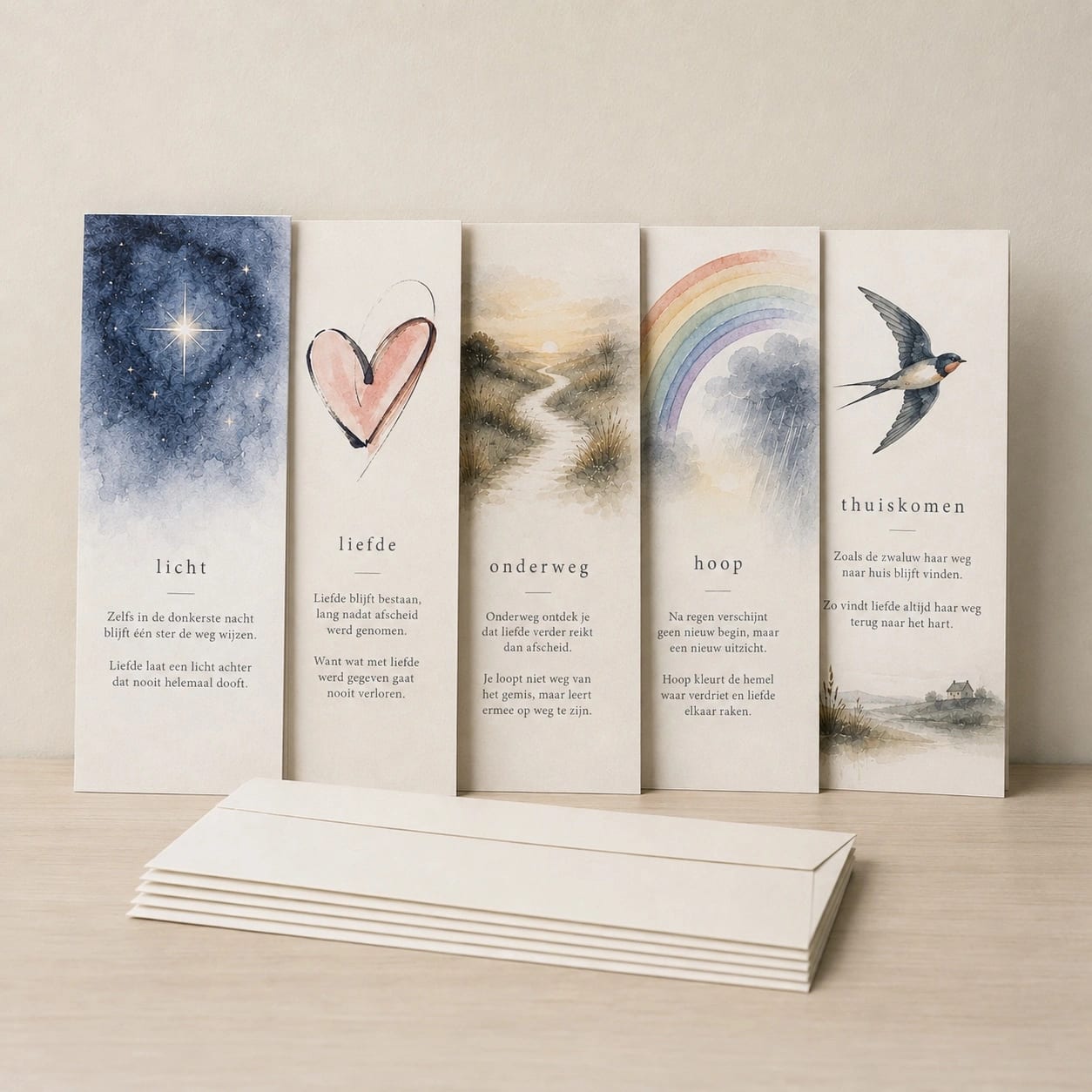 Pakket troostkaarten aquarel (5 stuks)