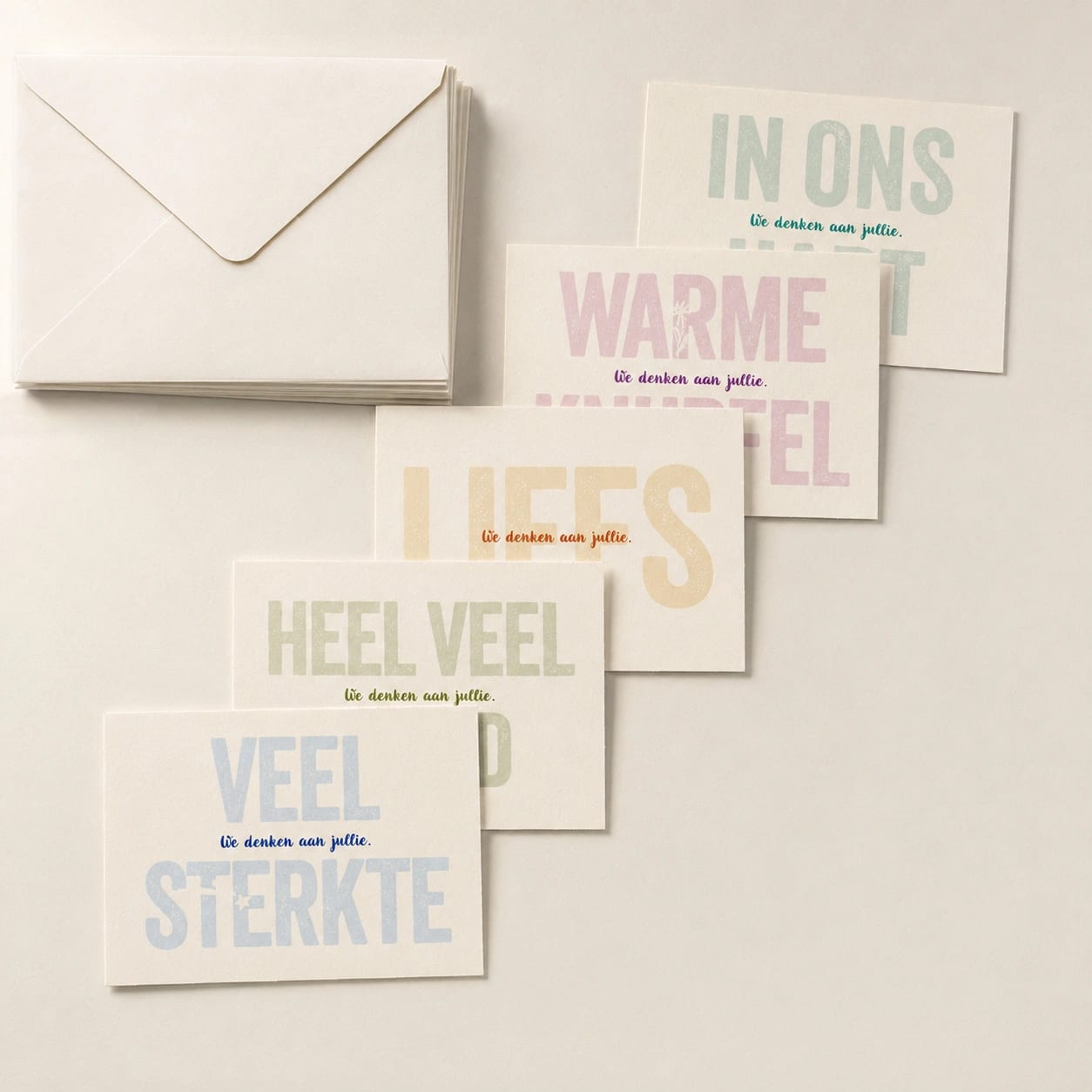 Pakket troostkaarten woorden (5 stuks)